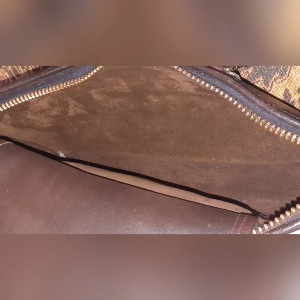 VINTAGE COACH NYC Bonnie Cashin Leather Satchel Slim Bag Mahogany Brown 60s 70s - Picture 7 of 16